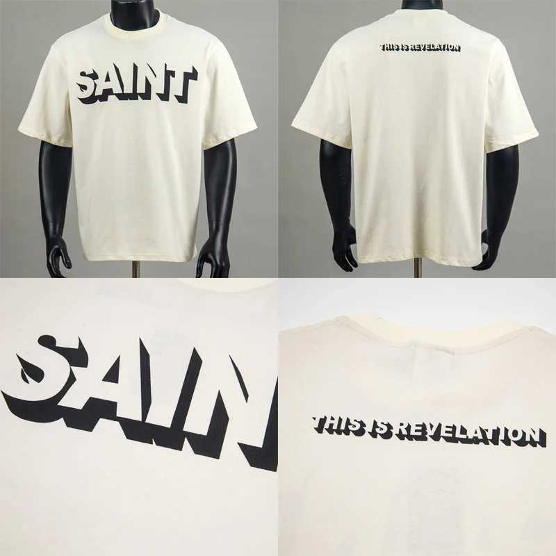 Loose Casual Mens Womens Simple Fashionable Versatile Daily Saint T-shirts Summer High Quality Top Tee T260622