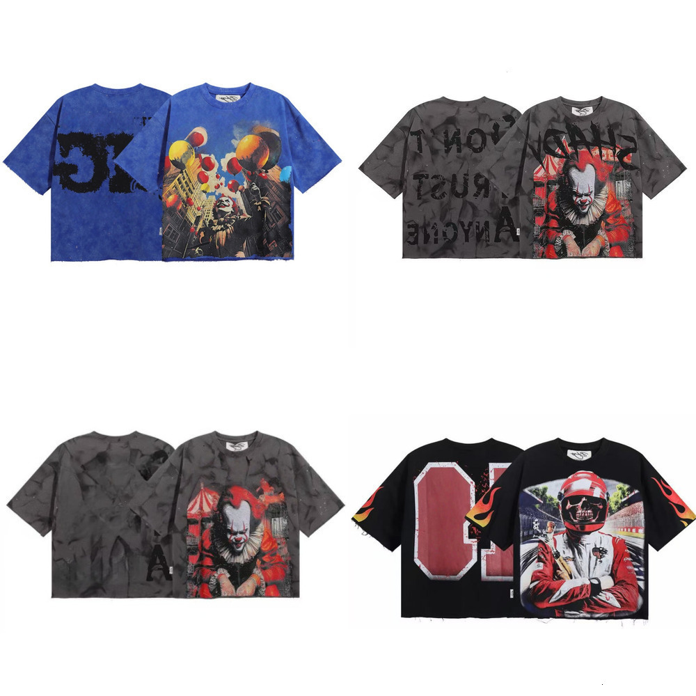 2026 New Trendy Brand BKYS Cartoon Letter Print Washed Vintage High Street T-Shirt, Unisex Couples Casual Loose Soft Cotton Short Sleeve Tops Fashio