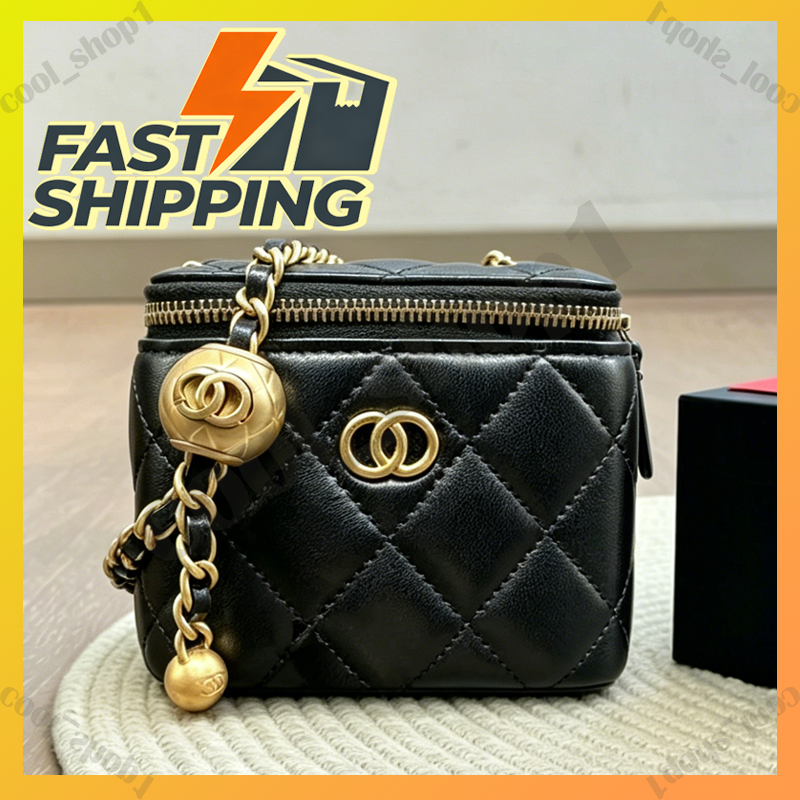 12A 1:1 Mini Box designer bag Designer-inspired Chain Crossbody Bag Quilted Lambskin Purse Gold Ball Chain Women's Cosmetic Shoulder Handbag fo