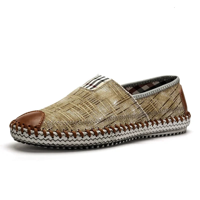 Summer Men Shoes Ethnic Style Hemp Insole Fisherman Breathable Shoes Cool Men Sneakers Casual Flat Loafers Espadrille Big Size 260623