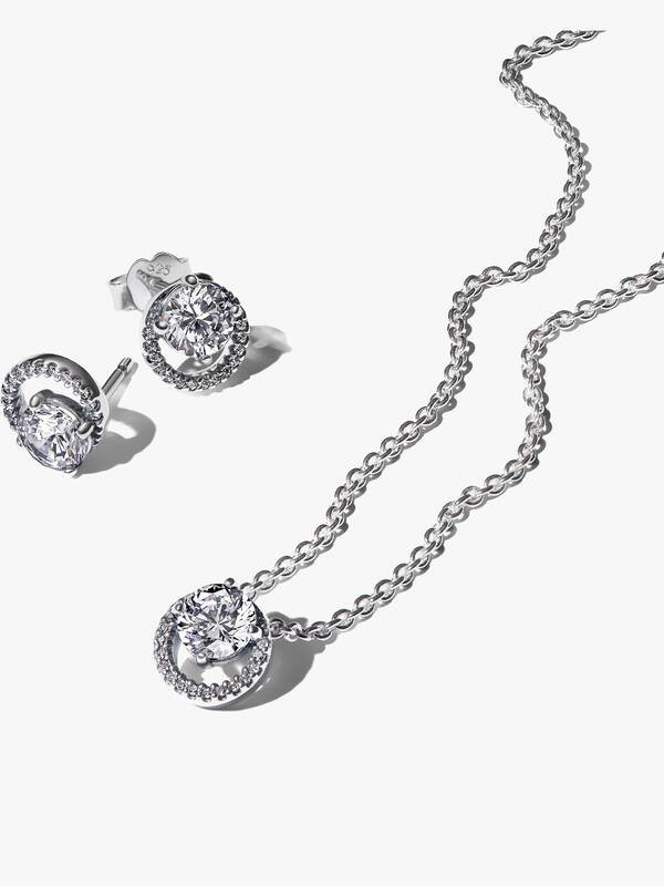 Fashion Women Men Silver Gold Stainless Steel Copper White Zircon Heart Lock Key Circle Flower Letter Pendant Earrings Rings Sets Jewelry-image-1111968642