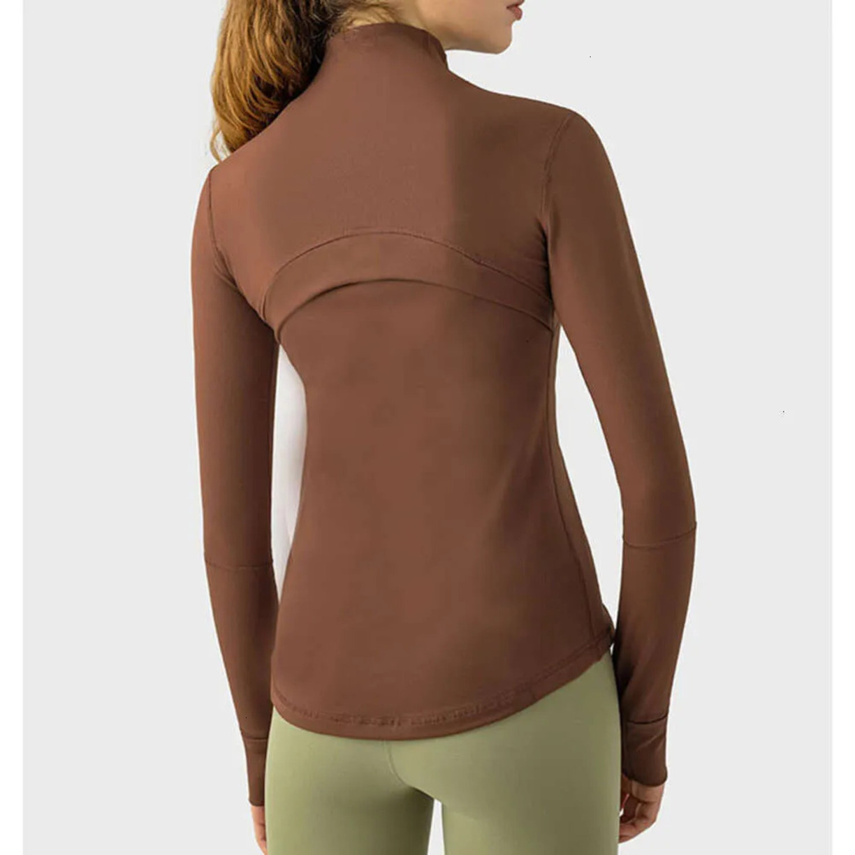2026 Gym Clothe Set Autumn Winter New Zipper Quick-Drying Yoga Clothes outdoor Long-Sleeve Thumb Workout Set Hole Training Running Jacket Women Slim