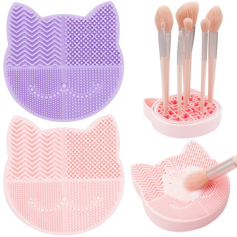 Silicone Makeup Brush Cleaning Storage Box Make Up Washing Board Cleaner Carpet Cosmetic Brushes Tools 260623