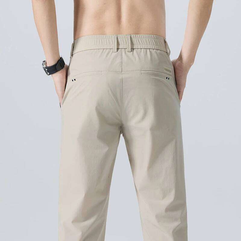 Stretch Soft Pants for Men Summer Thin Elastic Waist Business Fashion Korean Slim Casual Formal Trousers Male Brand Clothes W260624
