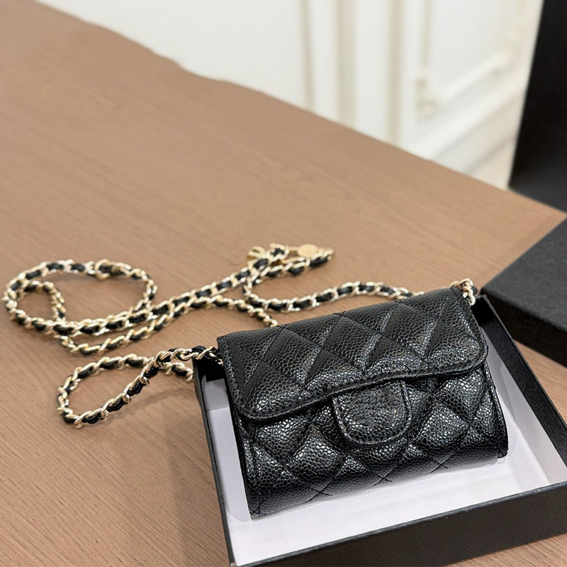 Designer Wallet Women Caviar Leather Womens Crossbody Purse Luxury Quilted Waist Bag Mini Coin Pouch Belt Bag Slim Card Holder