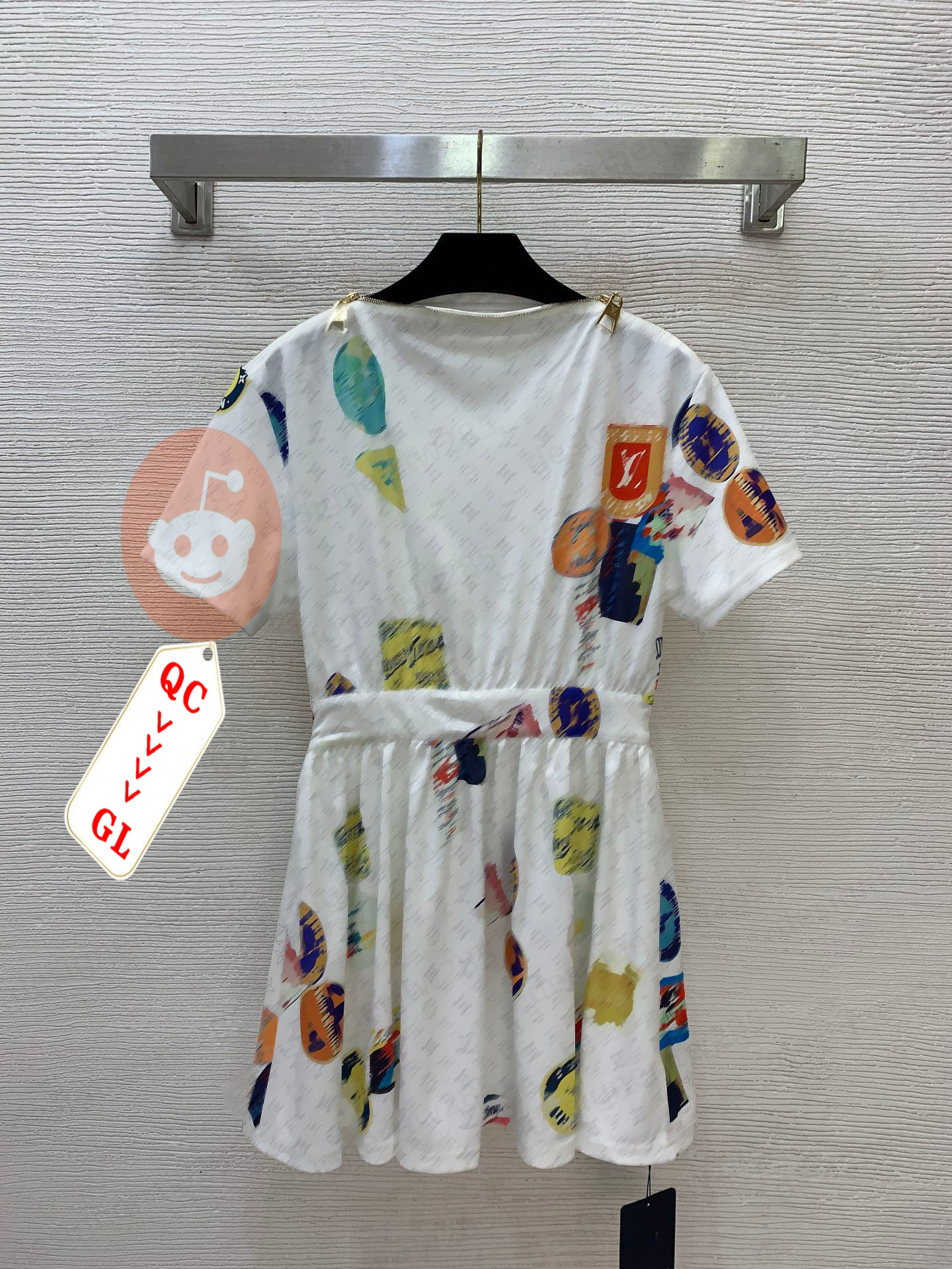 Shoulder Zipper Dress Luxury Brand Logo Printed Skirts Women Designer Monogram Slim Fit Mini Robe French Style Vacation Streetwear Clothes-image-1111990206