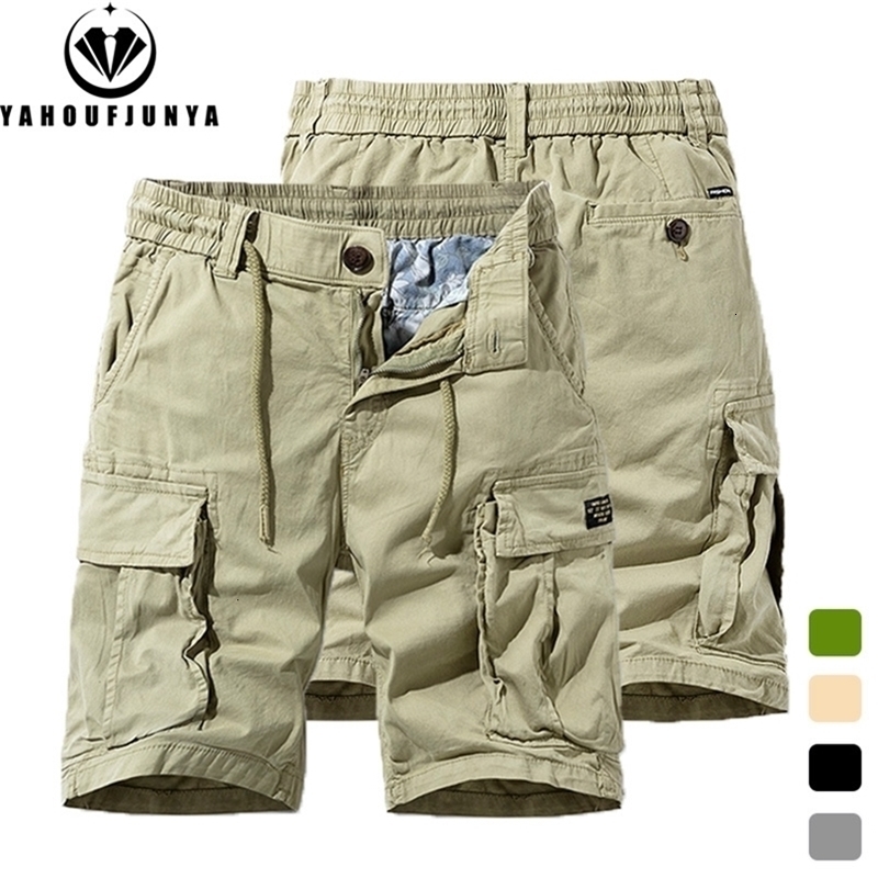 Men Summer Outdoor Leisure Cotton Tooling Shorts Drawstring Buttons Solid Straight Soft Fashion Short Pants Male Tops 260622