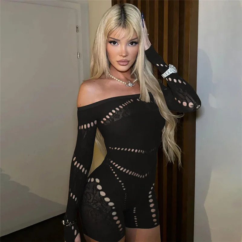 Womens Clothing Jumpsuits Rompers Sexy Mesh Rompers Playsuits High elastic Teddy porn bodysuit erotic dresses 260623