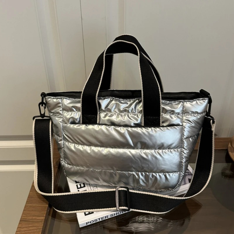 2026 Winter y Quilted Tote Bag Women Fashion Down Puffer Shoulder Bag Large Capacity Crossbody Messenger Purse Nylon Gift 260624