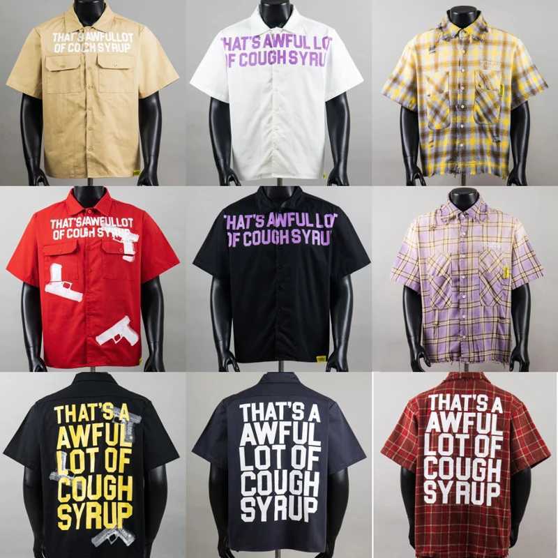 American High Street Thats A ful Lot of Cough Syrup Casual Shirt Summer Retro High Quality Printed Short-sleeve Shirts T260622