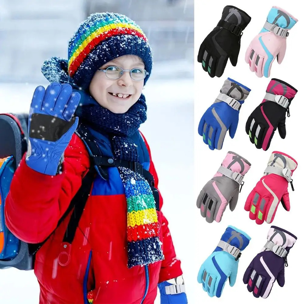 Children Kids Winter Snow Warm Gloves Boy Girls Ski Snowboard Windproof Waterproof Thicken Keep Warm Winter Must 260623