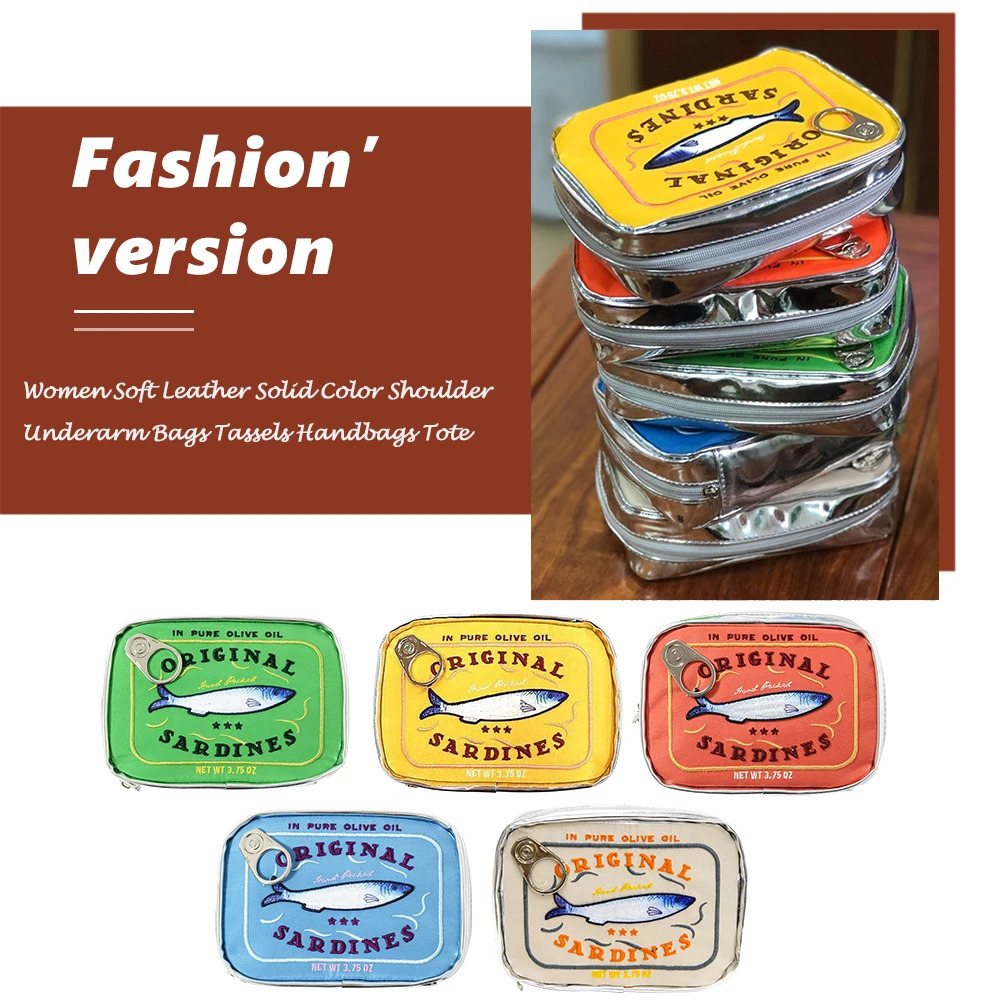 Cute Sardine Can Shape Cosmetic Bag with Large Capacity and Multicolor Options for Travel and Daily Use260623