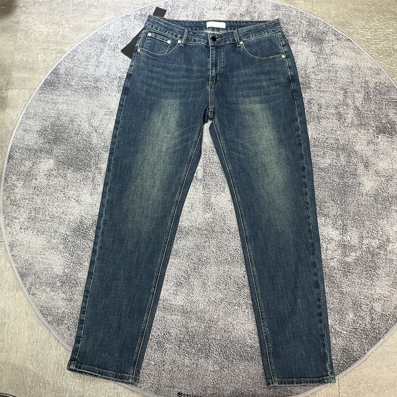 Jeans vintage americani effetto consumato Pantaloni casual dal taglio dritto in denim lavato sbiadito Pantaloni streetwear urbani da uomo