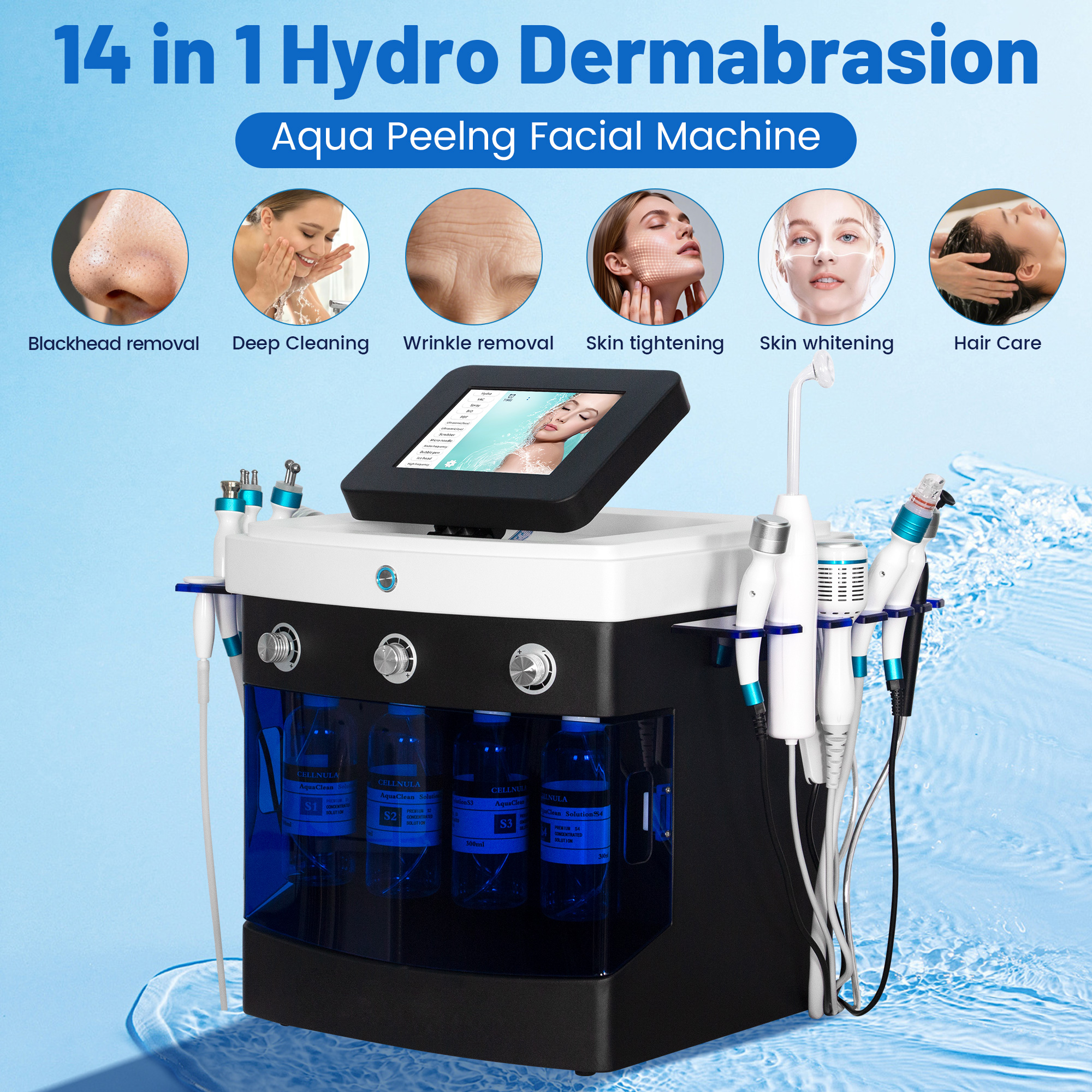 14 in 1 Hydro Dermabrasion Facial Machine Aqua Peeling Skin Deep Cleaning Blackhead Removal Pore Shrink Skin Firming Beauty Equipment-image-1112093659