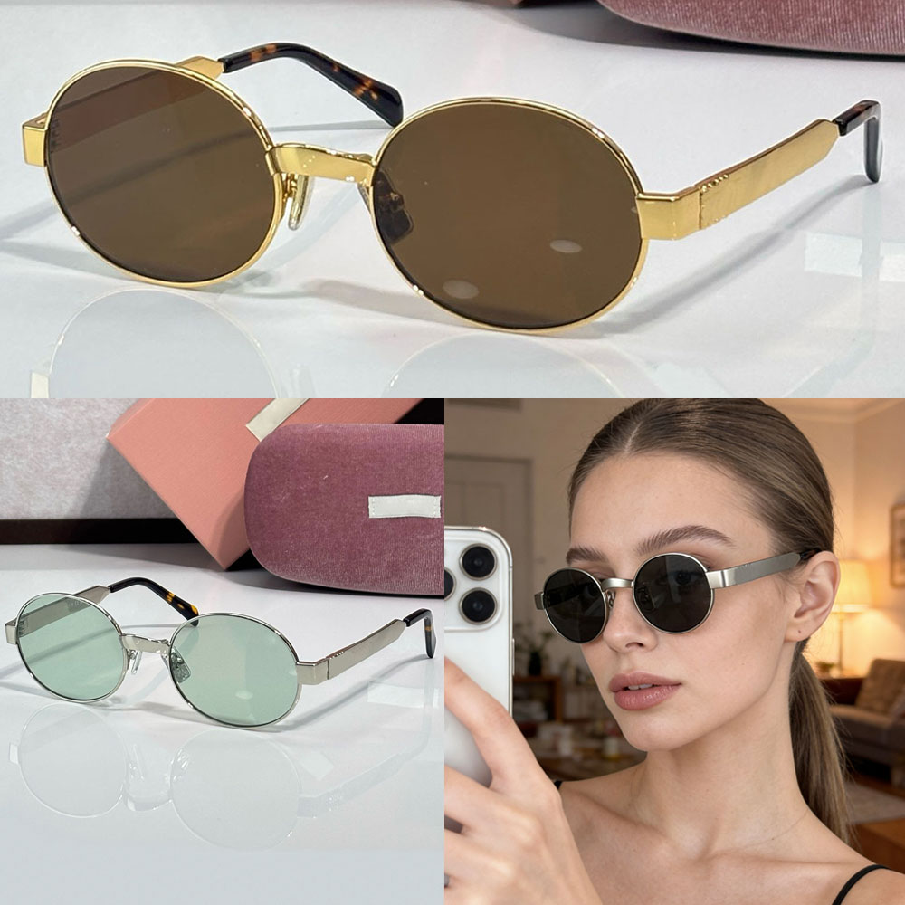 SMUB51 Womens Eyewear Collection Sunglasses luxury designer sunglasses fashion metal oval frame mens sunglasses new summer beach daily party style w