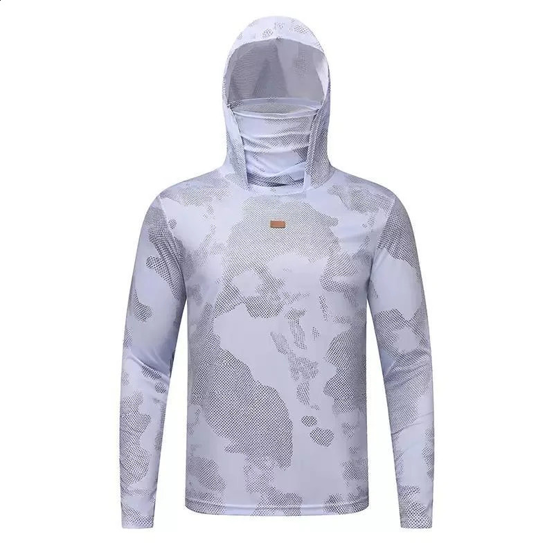 Mens fishing shirt long sleeved UV resistant hoodie outdoor hiking running swimming sun protection clothing quick drying 260625