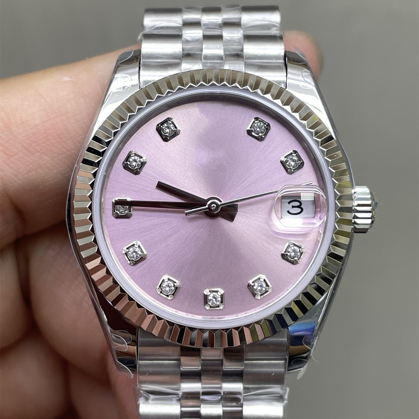GS Factory Women Watches 31mm Pink brown dial Date Cal.2236 Automatic Mechanical Diamond bezel jubilee bracelet sapphire glass Ladies Watch GSF Wris