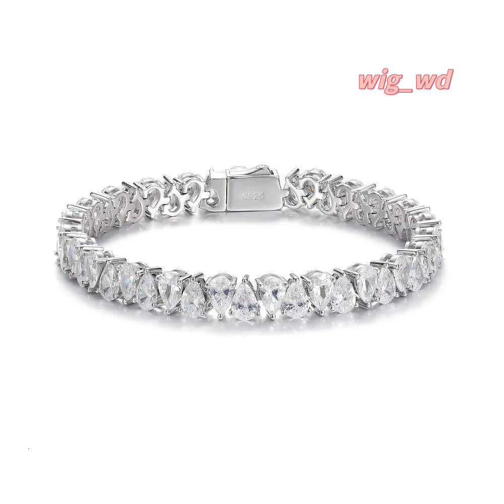 Wholesale Custom Fashion Teardrop 925 Silver GRA Moissanite Moissanite Sterling Tennis Bracelet