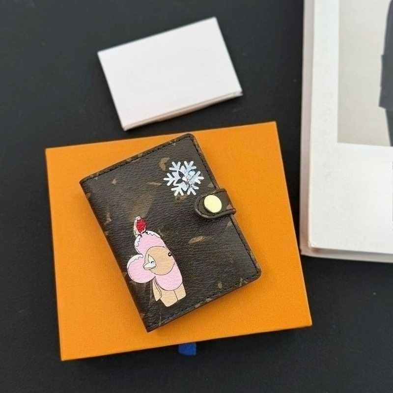Luxury Card Holder Premium Leather Keychain Bag Charm Designer Small Wallet with Makeup Mirror Ladies Fashion Bag Pendant Gift-image-1112056710
