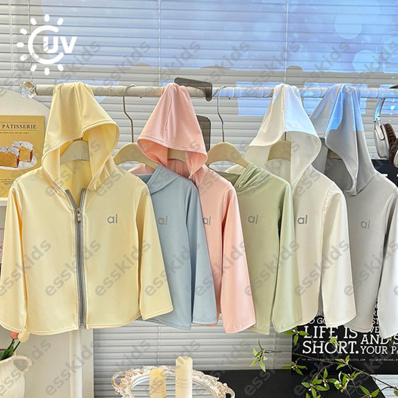 Kid UPF Sun Protection Hooded Jacket Lightweight Ice Silk Sun Shirt Kids Designer Clothes Girl Boys Breathable UV Protection Coat Print Beach Wear C