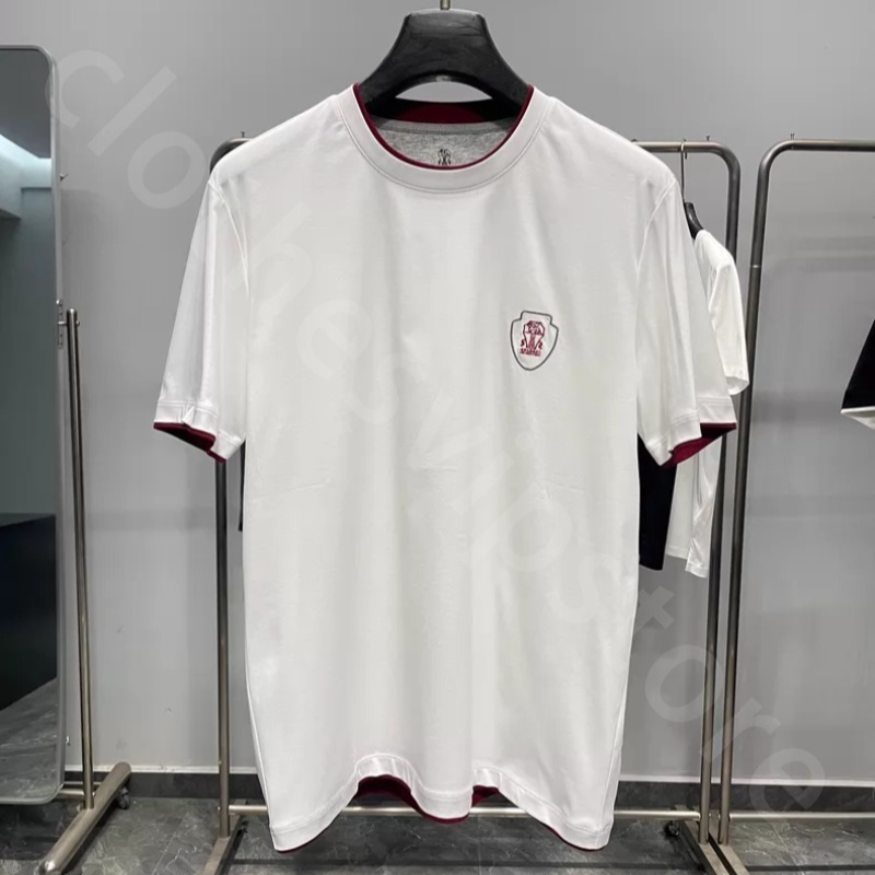 Designer Mens T Shirts Summer Cotton Mens Casual Round Neck Embroidered Design Short Sleeved Tshirt B1289