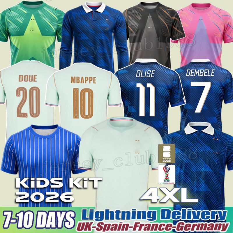 france jersey 2026 worldcup Mbappe maillot Dembele Thuram Doue Olise Soccer Jersey CHERKI Barcola Kone FFF Zaire Emery equipe de france world cup-image-934331905