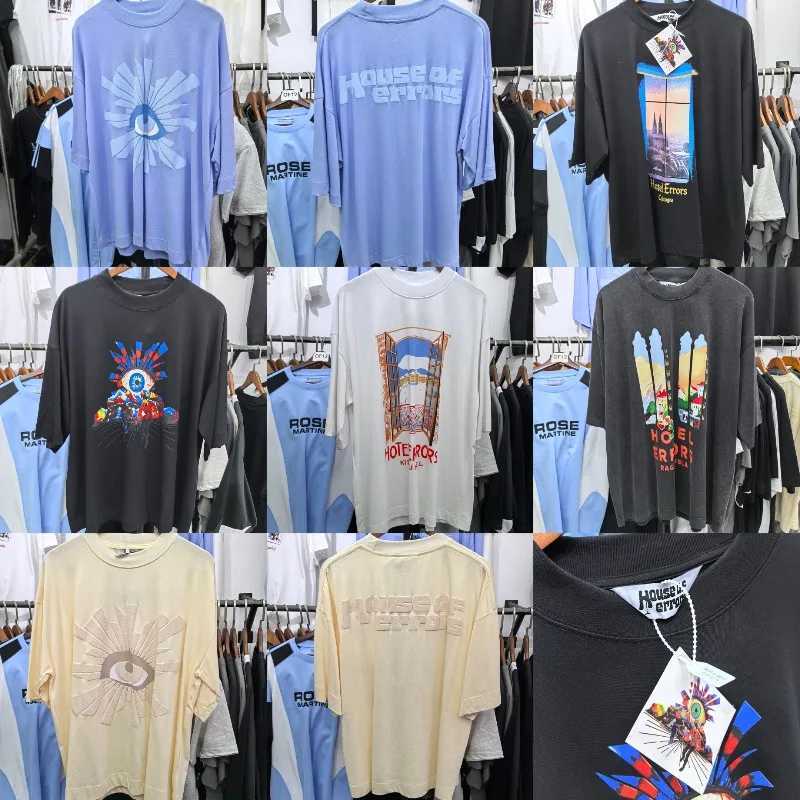 American Style Street Fashion Brand HOUSE OF ERRORS Tops High-quality Summer New Short Sleeved Stock T260622