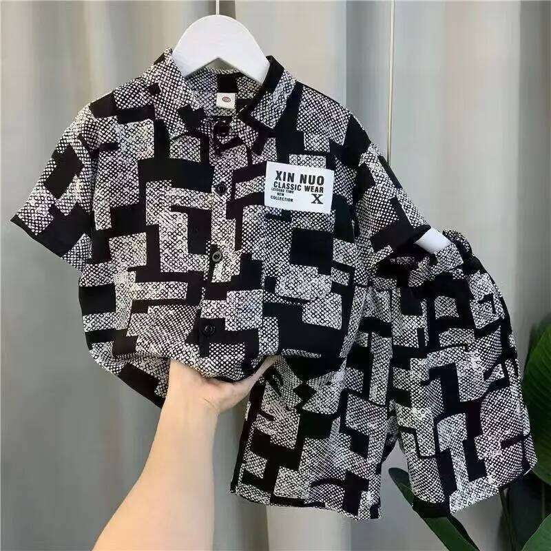 2025 New Children's Top and Bottom Clothes Set Two Pieces Summer for Kids Boys Girls Loungewear Outfit 26Y0625