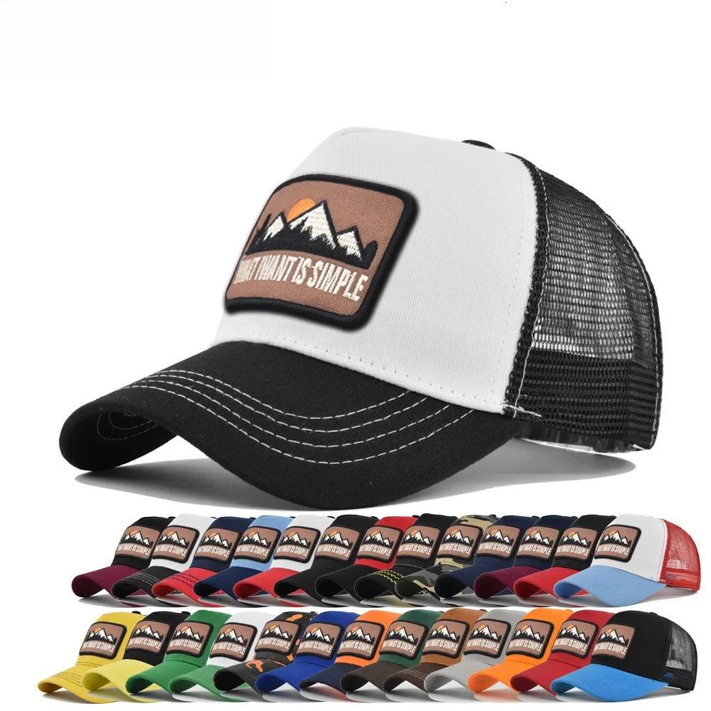 Letter Mesh Breathable Hat Women Men Embroidery Blocking Baseball Cap Sunshade Outdoor Sports Cycling Travel Sun Hat Dad Hat 260624