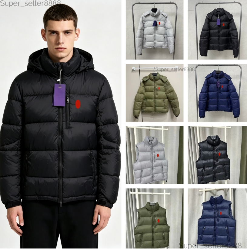 Mens Polo Puffer Women Winter Puffers Down jacket Embroidered Tracksuit Jackets Hoody Coats Zipper Designer Men Puffer Clothing Fashion Men Warm Rem