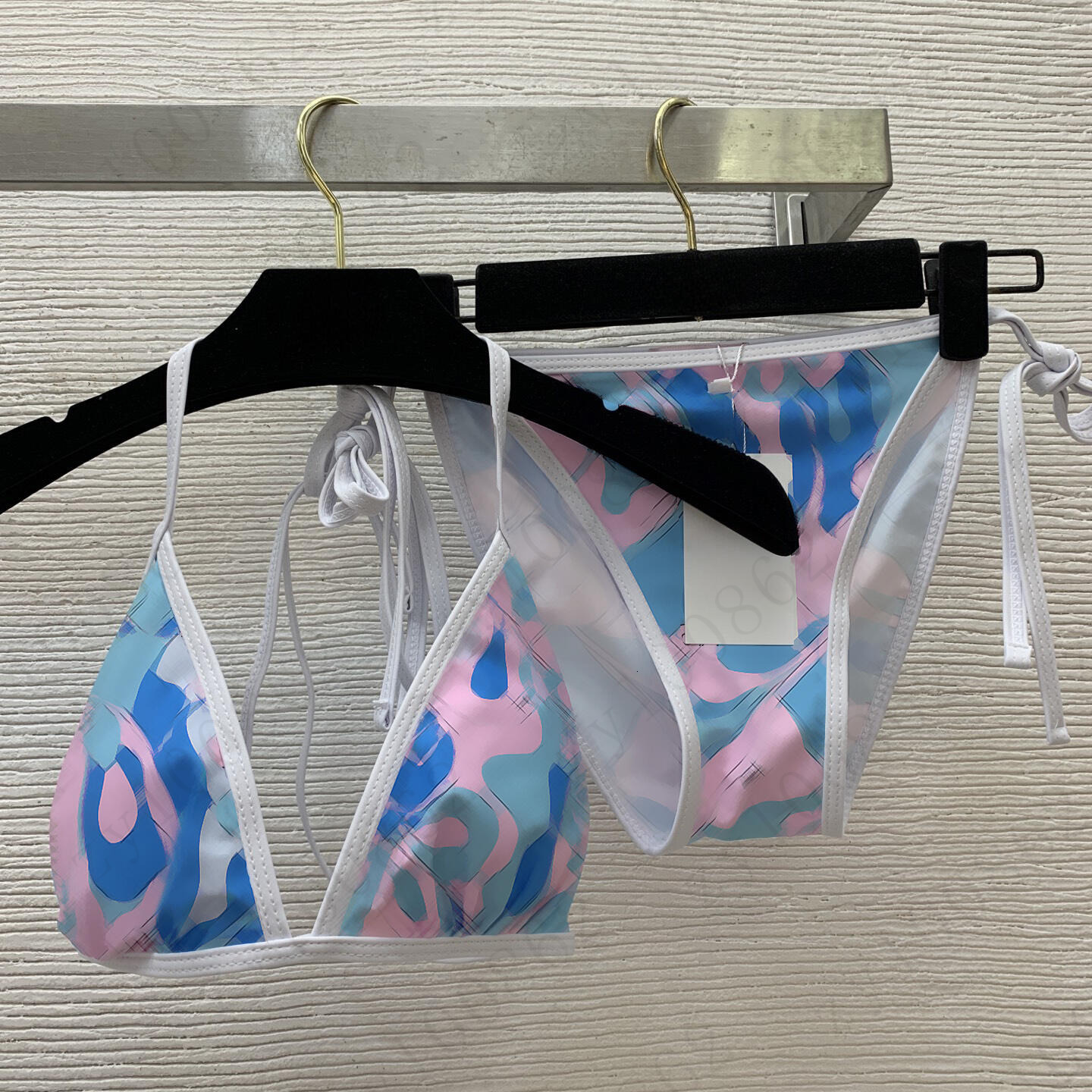 Brand swimwear summer women bikini set designer two-piece swimwear fashion logo necklace-style bra 2pcs vacation beach sexy thong swimsuit Jun 25 82