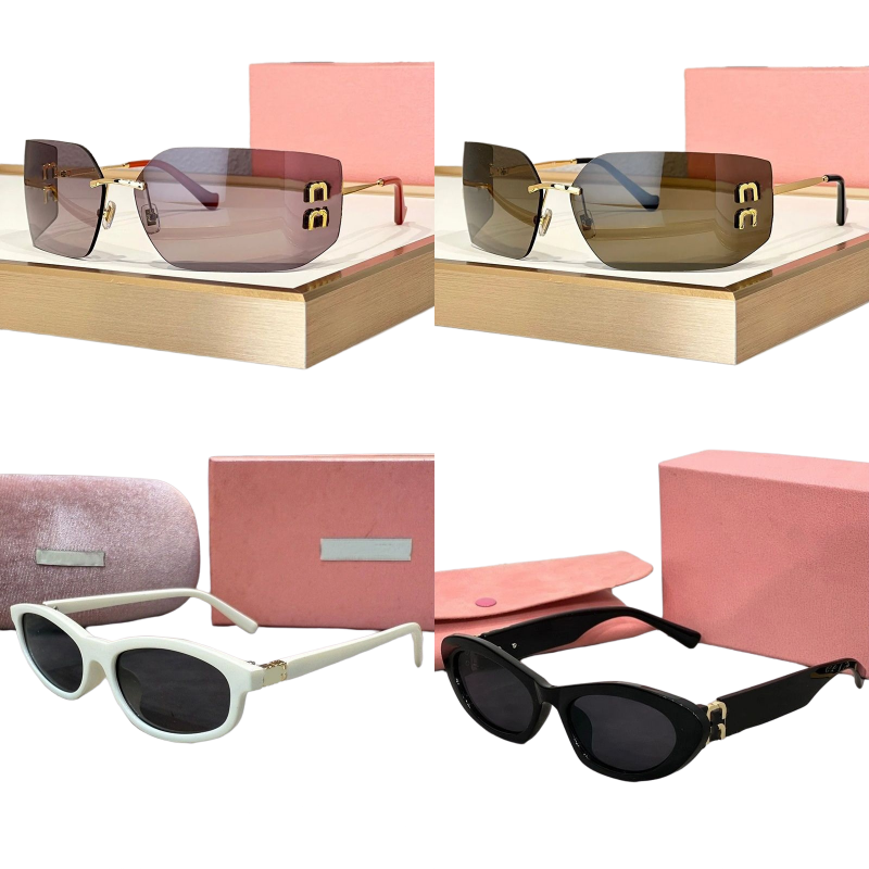 High quality sunglasses designer sunglasses for womens sunglasses men sunglass woman rimless frame mirror cat eye shades luxury y2k spicy girl gift