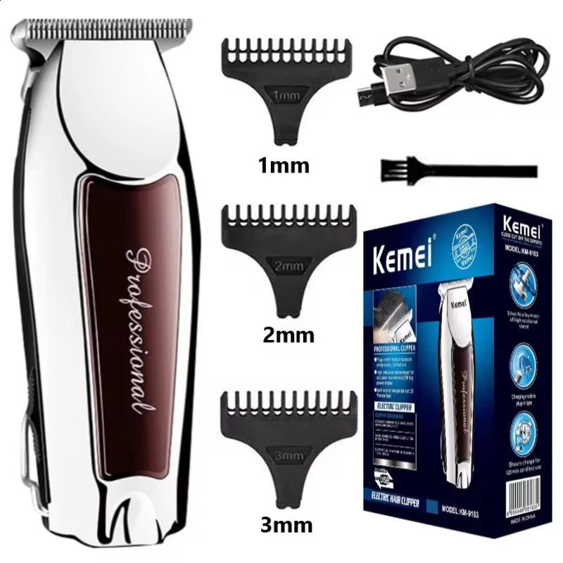 Kemei KM9163 Hair Clipper Rechargeable Cordless Trimmer for Men Grooming Professional Electric Beard Clippers Cutting Machine 260625