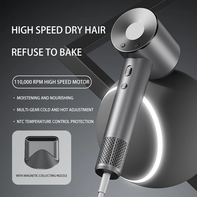 High Speed Electric Hair Dryer High Power 1600W Negative Ion Hair Care Fast Drying Low Noise No Hair Injury 260622