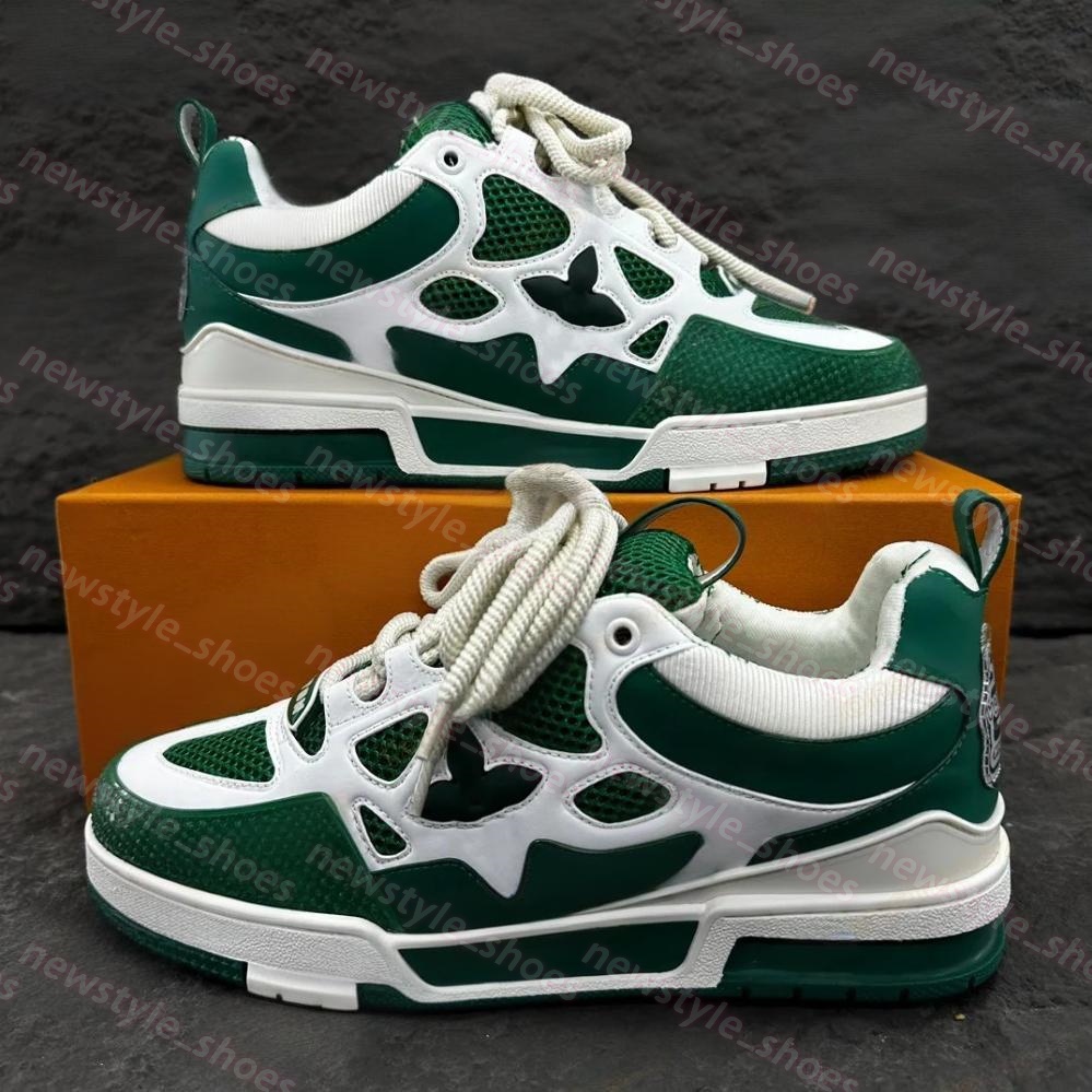 2026 Luxury Designer Trainer Casual Shoes skate Denim Calfskin luxury brand Leather Abloh White Green Red Blue Letter Overlays Platform Low mens wom