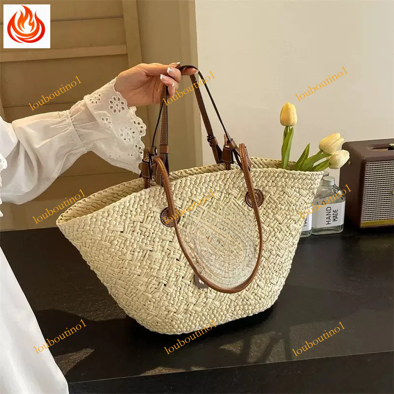 Beach Bag Designer Bag Straw Vegetable Basket Luxury Bag Summer Tote Shoulder Bag Vacation Travel Fashion Classic Women's Handbag Large Capacit