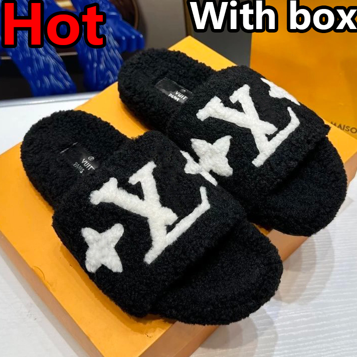 Pantuflas Vuitto de Invierno 2026 para Mujer con Bordado Forro de Peluche Suave para Interior y Exterior