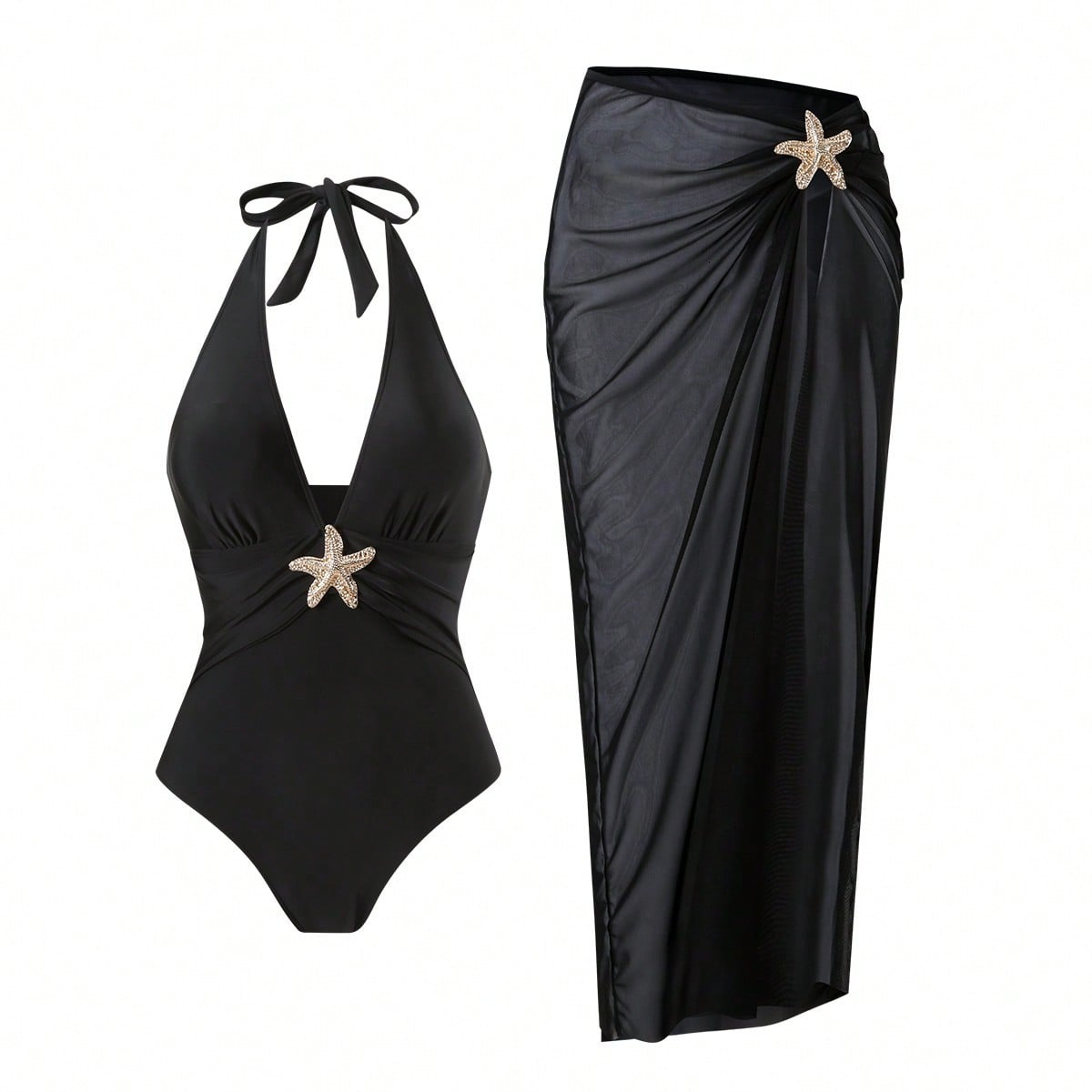 Sexy Beach Long Dress Deep V One-Piece Swimsuit Two-Piece Set Swimwear Comfortable Yoga Clothes