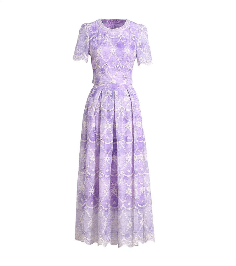 Elegant Mint Green Lace 2Piece Set Women Short Sleeve Top High Waist Pleated Midi Skirt Summer Party Wedding Guest Outfit 260622