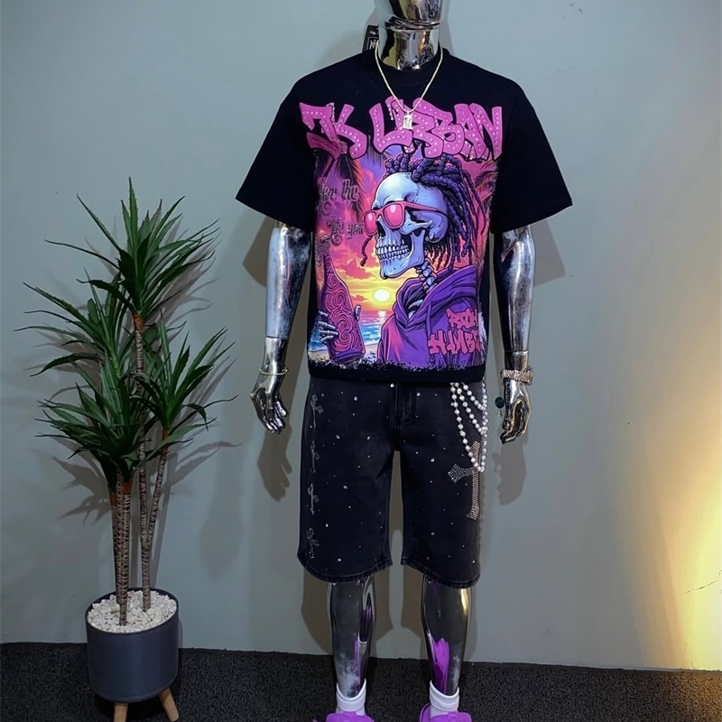 Couple Cool Pattern Fashion Trend Style Cotton Casual T-shirts Hip Hop Personality Street Necessary Short-Sleeves Y2k T-Shirts 260624