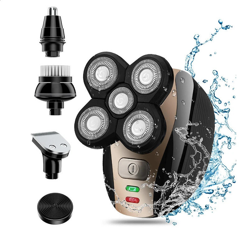 Portable Waterproof Razor 5 in 1 Rotary Beard Clipper Hair Trimmer For Mens Facial Shaving 260625