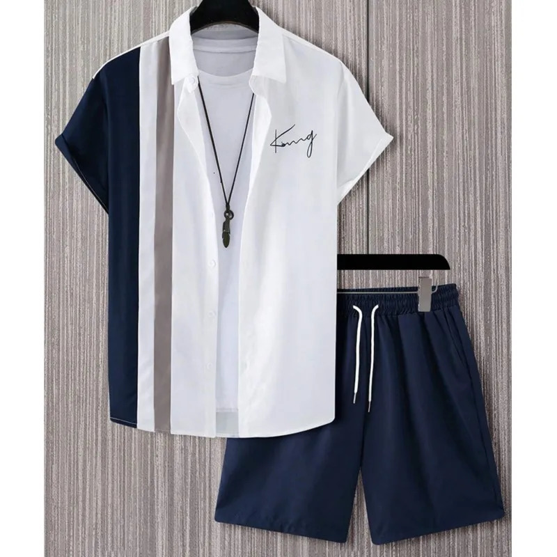 2025 Summer Mens Clothing 3d Printed Hawaiian Shirt Set Men Fashion Oversized Short Sleeve Shorts Conjunto Hombre 260624