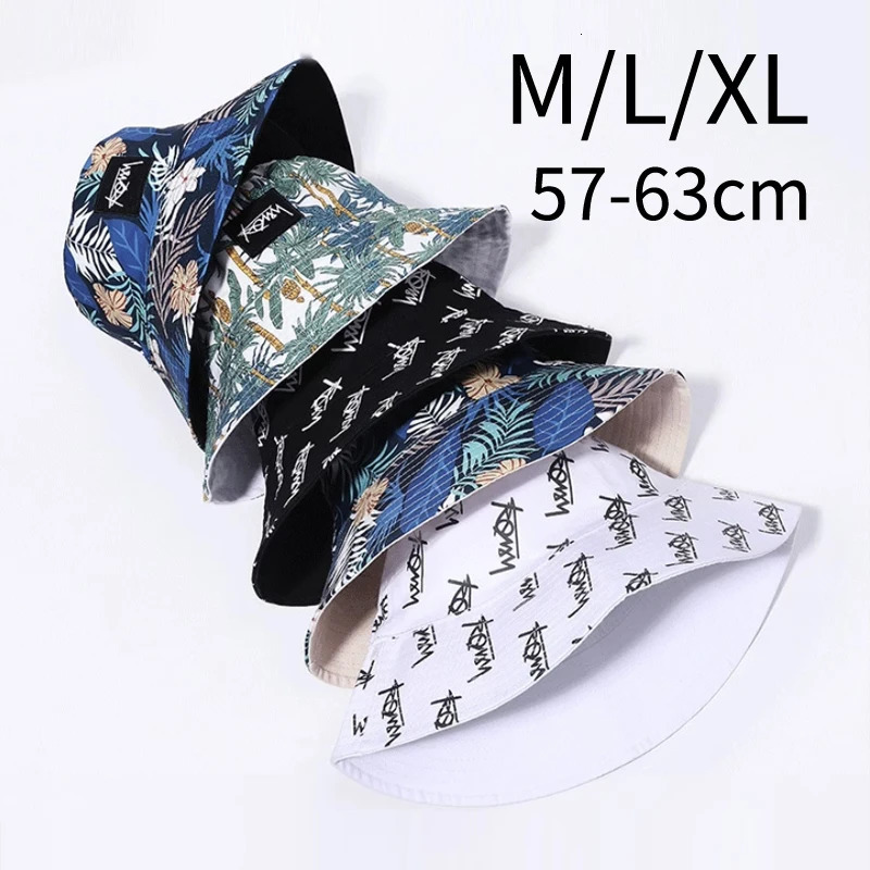 Big Head Letter Bucket Hat for Men Women XL Large Hip Hop Cap Fisherman Hat Summer Sun Hat Plus Size Panama 260624