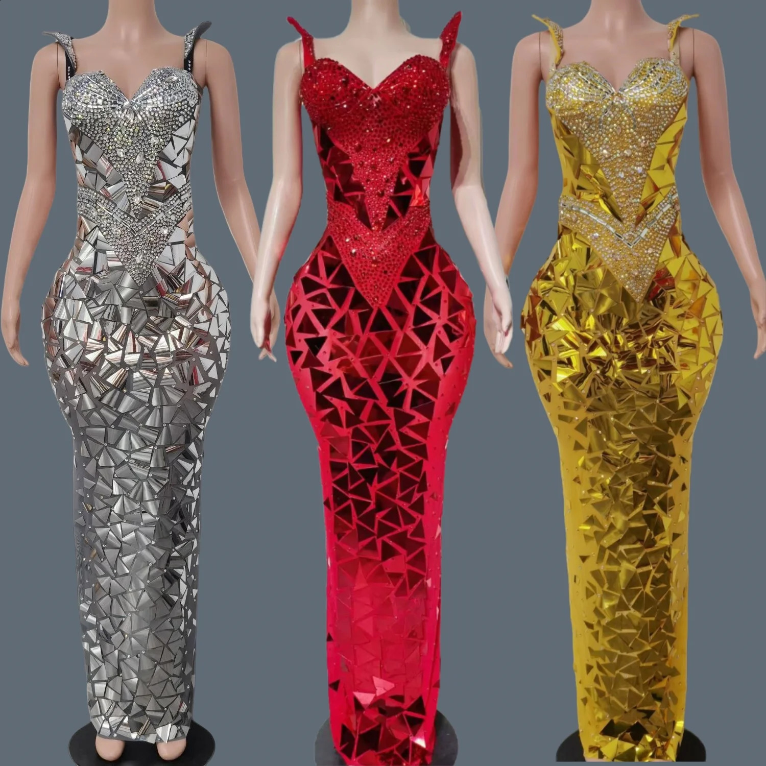 Sparkly Sequins Crystals Tight Fitting Formal Gown Ball Evening Dress for Women Birthday Party y Glamorous Outfit Jingpian 260625