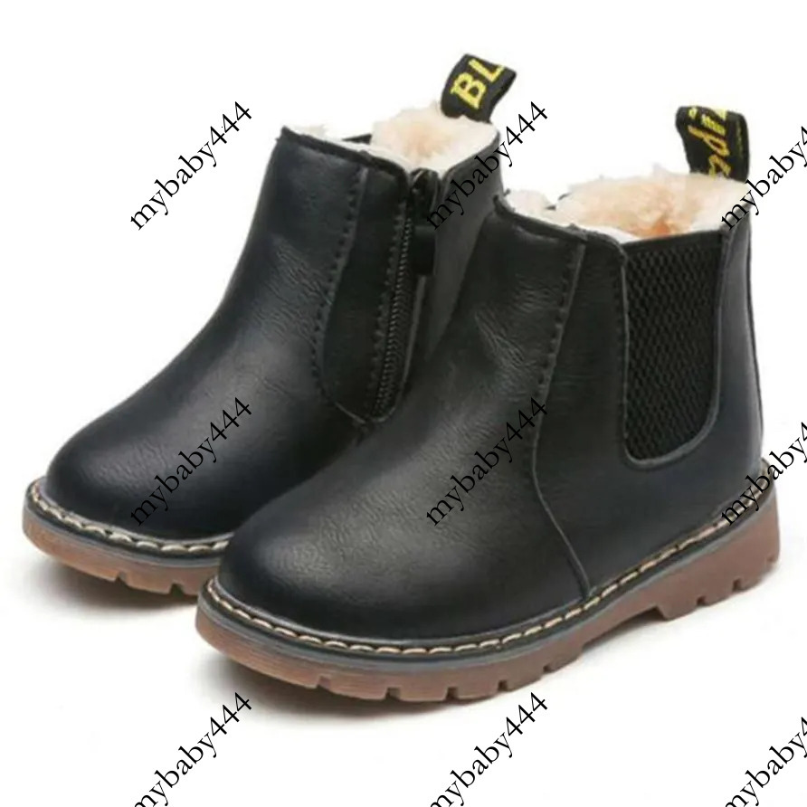 Autumn Winter Children Casual Martin Boots Ankle Zip Leather Retro Fashion Toddle Shoes kids Baby Girls Boys Snow Boots2414
