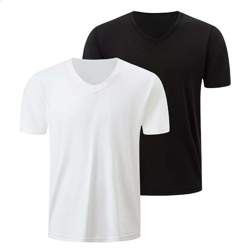 123 Pcs Mens Solid Color Casual Small White T Youth Loose Joker Classic Vneck Comfortable Short Sleeve Simple Fashion Tshir 260625