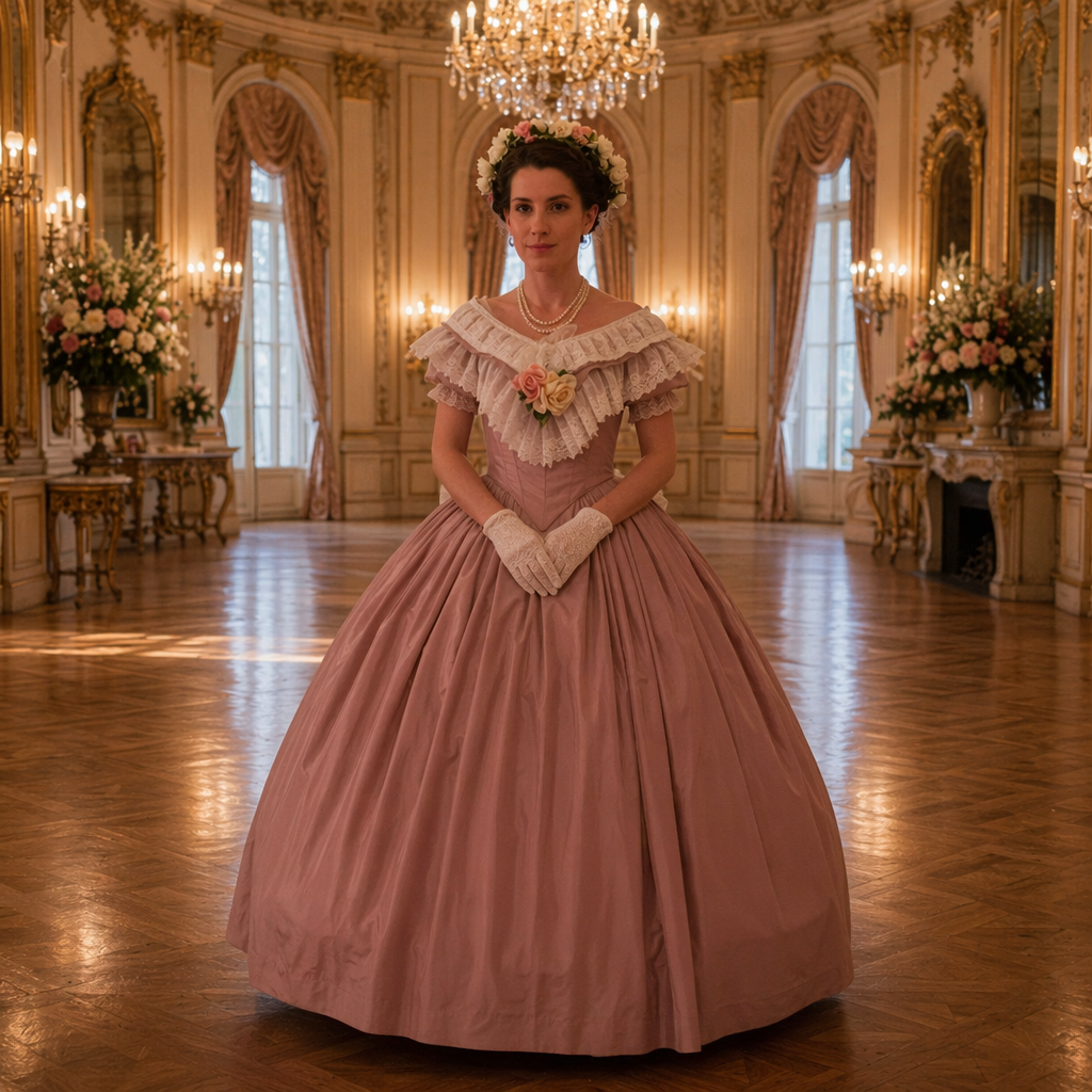 18th Civil War Victorian Prom Dresses Dusty Pink Ball Gown Floor Length Vintage Evening Gowns Short Sleeves Elegant Special Occasion Dress For Women
