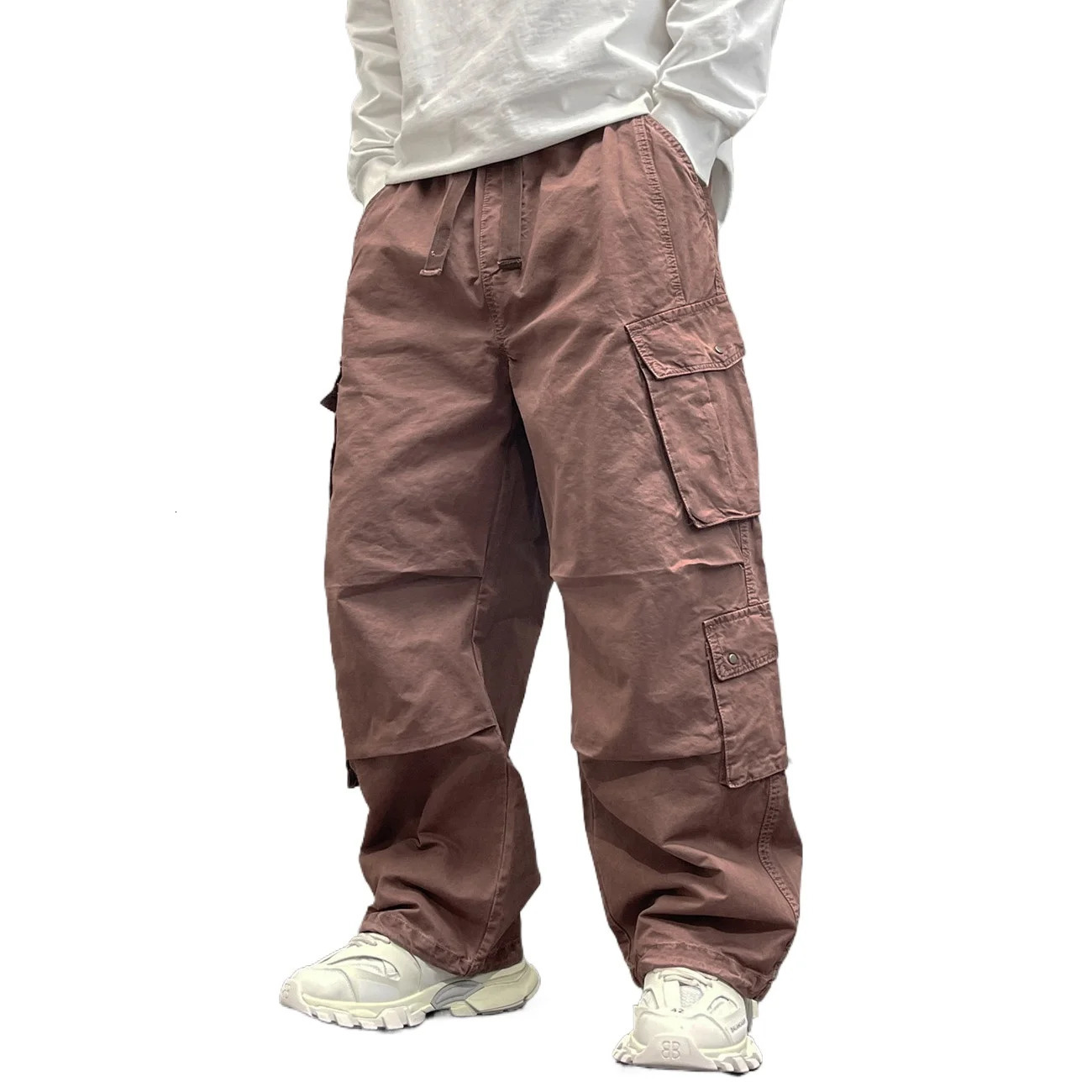 Outdoor Straight Multi-pocket Casual Baggy Pants for Men Women Streetwear Loose Pure Cotton Wide-leg Cargo Pants Trousers 260624