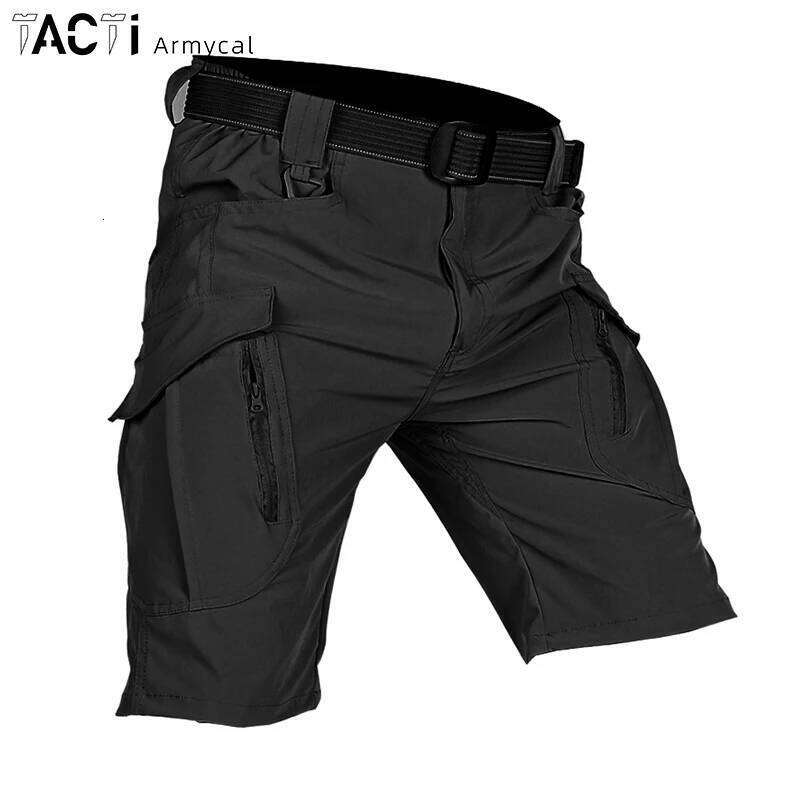 Cargo Shorts Men Summer Tactical Pants Quick Dry Short Male Hiking Hunting Pant Multi-Pocket Knee Length Men's Trousers 26Y0625