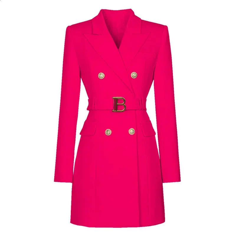 Womens Long Sleeve Buttons Double Blazer Jacket Women 2026 Office Lady ner Breasted Belted Dress Spring Autumn 260625